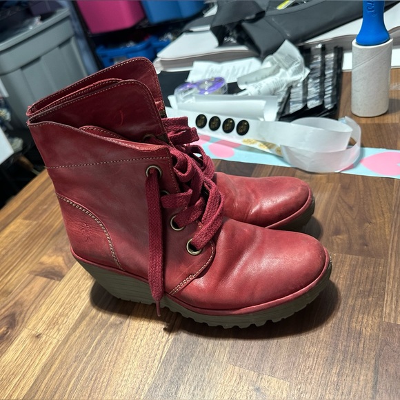 FLY LONDON leather wedge boots made in Portugal Excellent condition size 37 - Picture 14 of 15